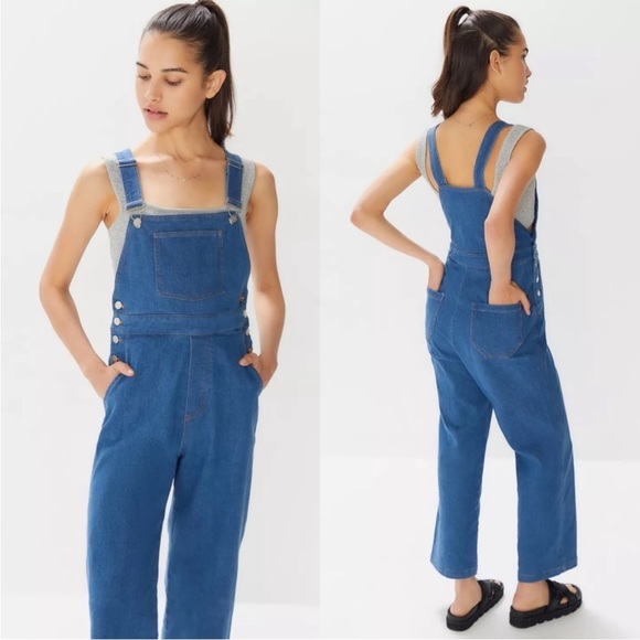 Capulet Lennon high waisted wide leg retro denim overalls size large - Picture 3 of 9